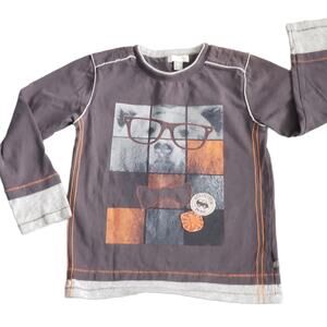 2 FOR $5 SALE Boy's Petit Lem Gray Bear Long Sleeve Top Size 3
